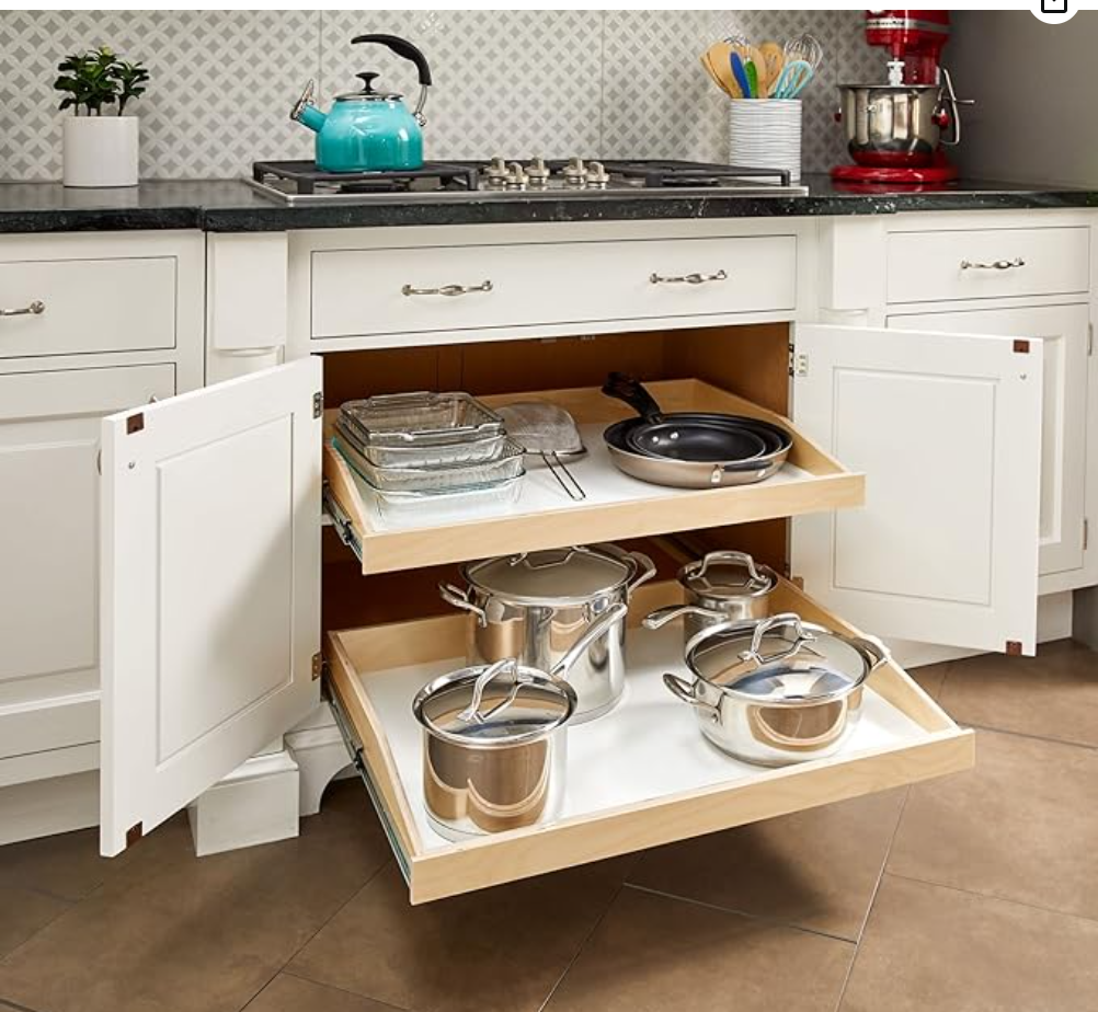 Custom pull-out cabinet drawers