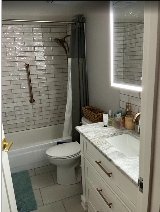 Renovated bathroom after